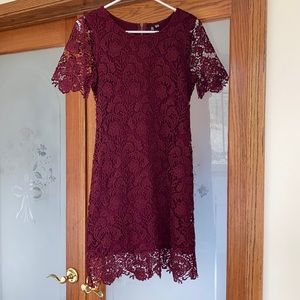 Maroon lace dress